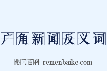 广角新闻反义词是什么意思的图片